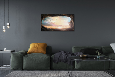 Foto på canvas Grotta korsar fåglar