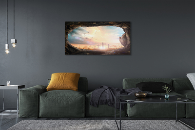 Foto på canvas Grotta korsar fåglar