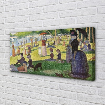 Bild på duk Söndag eftermiddag på ön Grande Jatte - Georges Seurat