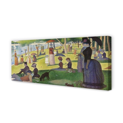 Bild på duk Söndag eftermiddag på ön Grande Jatte - Georges Seurat