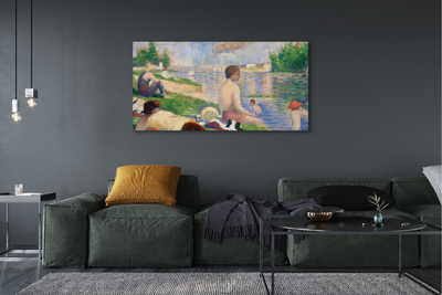 Foto på duk Slutstudie för badgäster i Asnieres - Georges Seurat