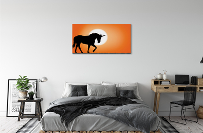 Fototryck canvas Enhörnings solnedgång