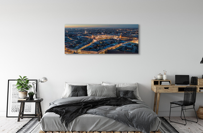 Fototryck canvas Krakow Panorama på natten