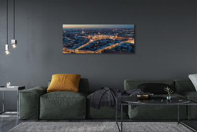 Fototryck canvas Krakow Panorama på natten