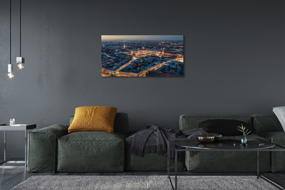 Fototryck canvas Krakow Panorama på natten