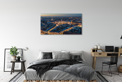 Fototryck canvas Krakow Panorama på natten