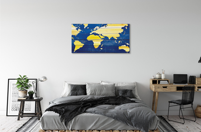 Fototryck canvas Karta på blå tavlor