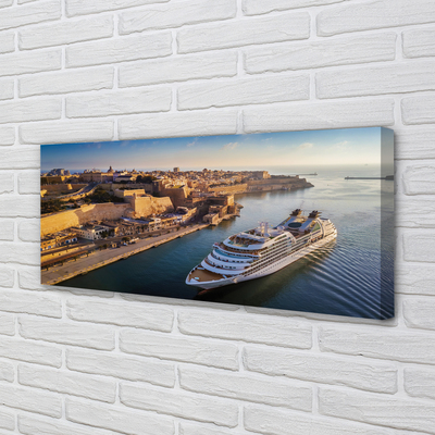 Fototryck canvas Fartyg havet stads himmel