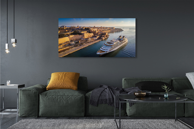 Fototryck canvas Fartyg havet stads himmel