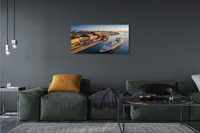 Fototryck canvas Fartyg havet stads himmel