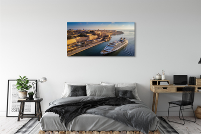 Fototryck canvas Fartyg havet stads himmel