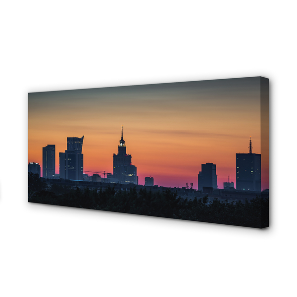 Canvas bild Warszawa solnedgång panorama