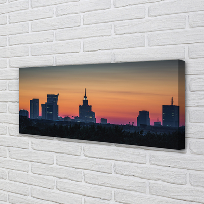 Canvas bild Warszawa solnedgång panorama