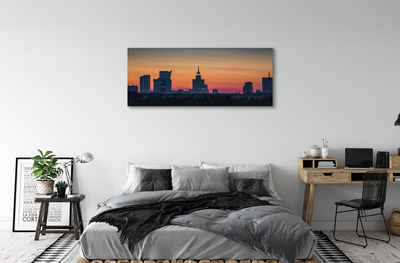 Canvas bild Warszawa solnedgång panorama