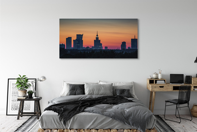 Canvas bild Warszawa solnedgång panorama