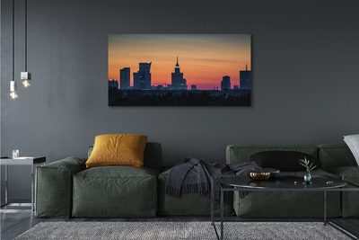 Canvas bild Warszawa solnedgång panorama