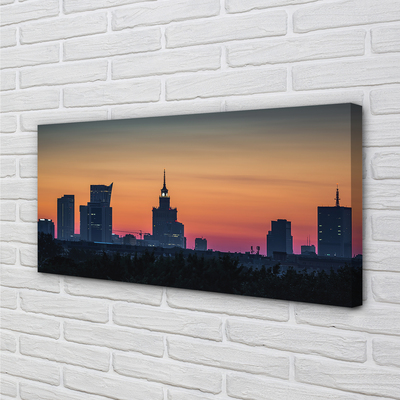 Canvas bild Warszawa solnedgång panorama