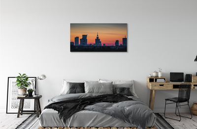 Canvas bild Warszawa solnedgång panorama