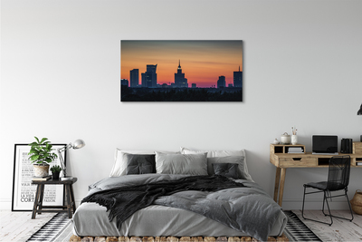 Canvas bild Warszawa solnedgång panorama