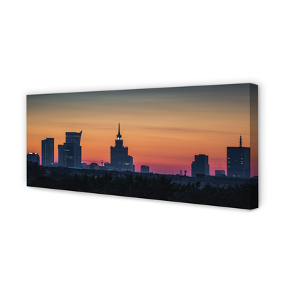 Canvas bild Warszawa solnedgång panorama