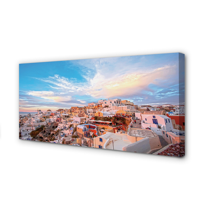 Fototryck canvas Grekland Panorama stadssolnedgång