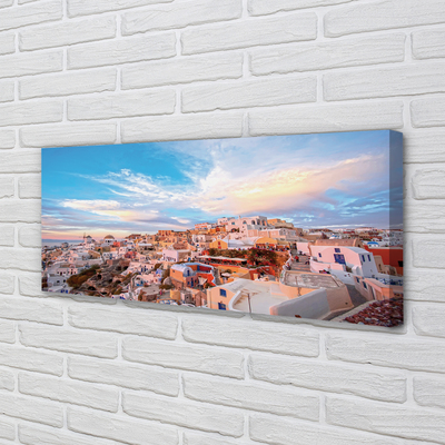 Fototryck canvas Grekland Panorama stadssolnedgång