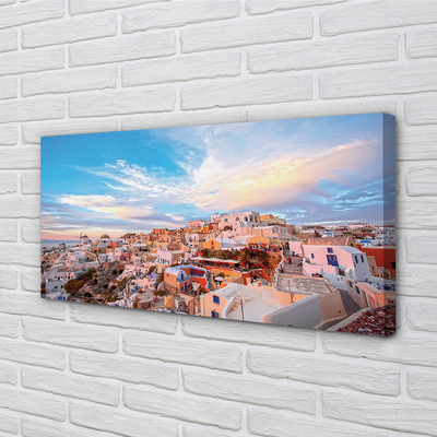 Fototryck canvas Grekland Panorama stadssolnedgång