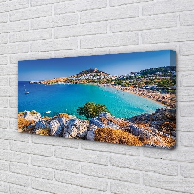 Foto på duk Greklands kust panoramastrand
