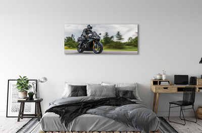 Bild på canvas Motorcykel himmel moln väg