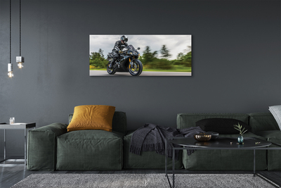 Bild på canvas Motorcykel himmel moln väg