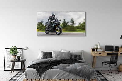 Bild på canvas Motorcykel himmel moln väg