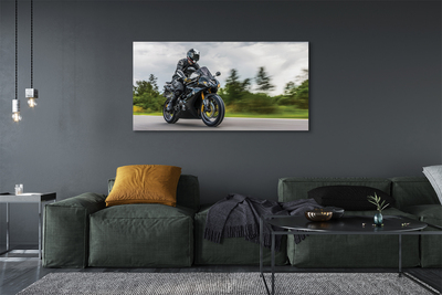 Bild på canvas Motorcykel himmel moln väg