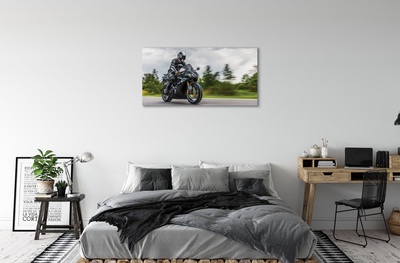 Bild på canvas Motorcykel himmel moln väg