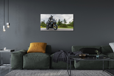 Bild på canvas Motorcykel himmel moln väg