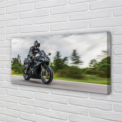 Bild på canvas Motorcykel himmel moln väg