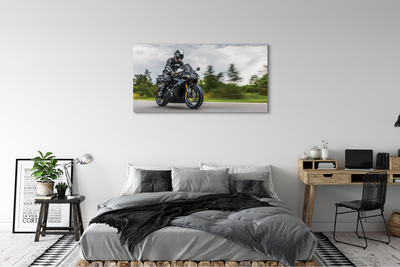 Bild på canvas Motorcykel himmel moln väg