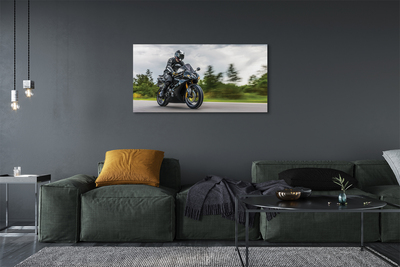 Bild på canvas Motorcykel himmel moln väg