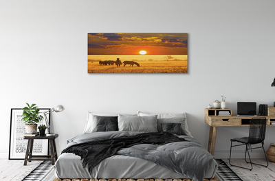 Fototryck canvas Zebra solnedgång moln