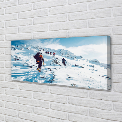 Bild på canvas Vinter bergsklättring