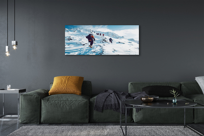 Bild på canvas Vinter bergsklättring