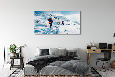 Bild på canvas Vinter bergsklättring