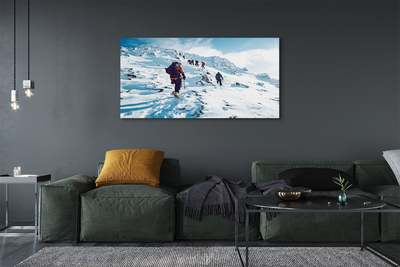 Bild på canvas Vinter bergsklättring