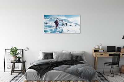 Bild på canvas Vinter bergsklättring