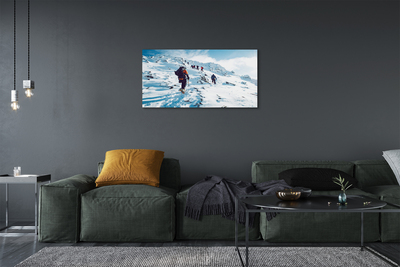 Bild på canvas Vinter bergsklättring