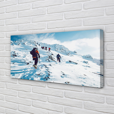 Bild på canvas Vinter bergsklättring