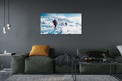 Bild på canvas Vinter bergsklättring