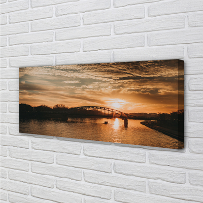 Fototryck canvas Krakow Bridge solnedgång floden