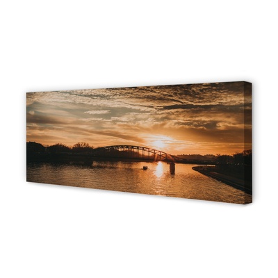 Fototryck canvas Krakow Bridge solnedgång floden