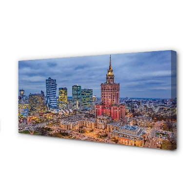 Foto till canvastavla Warszawa Panorama solnedgång