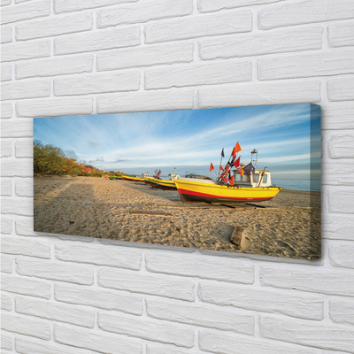 Canvas bild Gdańsk Beach, båtar, hav